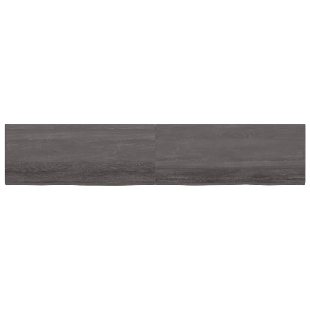 vidaXL Ripiano Marrone Scuro 200x40x(2-4) cm Massello Rovere Trattato