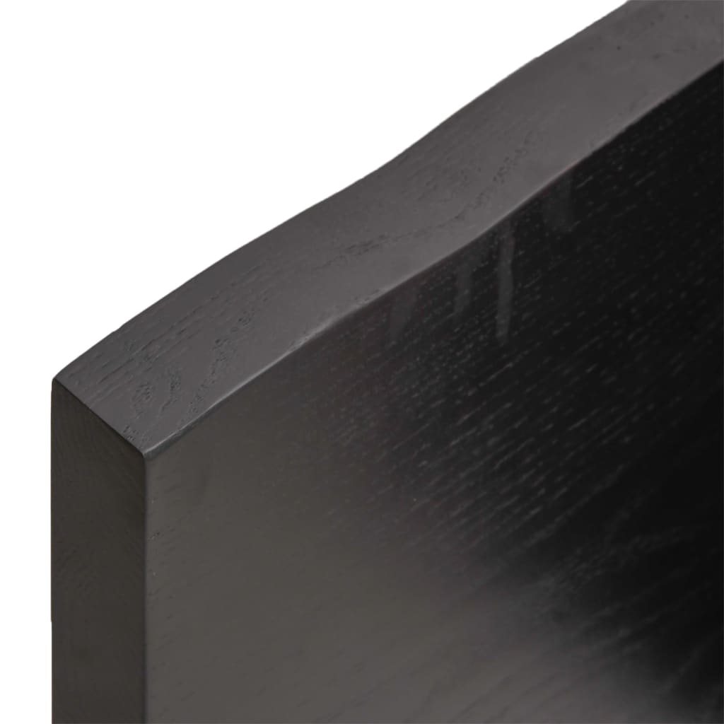 vidaXL Ripiano Marrone Scuro 200x40x(2-4) cm Massello Rovere Trattato