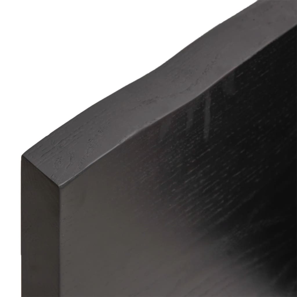 vidaXL Ripiano Marrone Scuro 200x40x(2-4) cm Massello Rovere Trattato