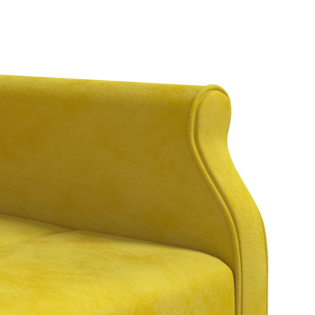 vidaXL Divano Letto a L Giallo 271x140x70 cm in Velluto