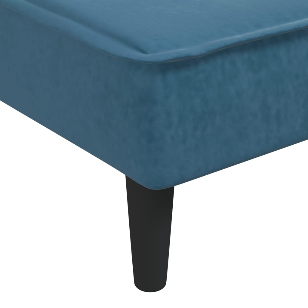 vidaXL Divano Letto a L Blu 255x140x70 cm in Velluto