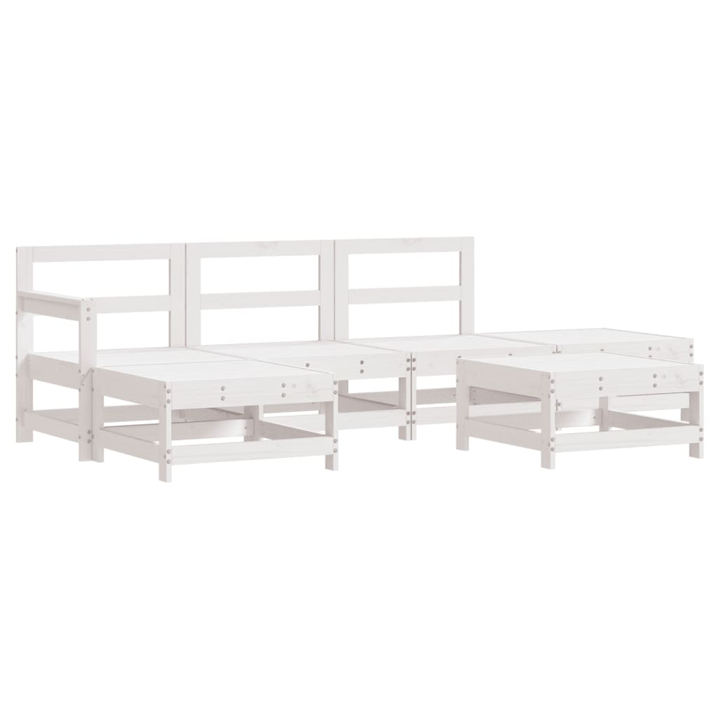 vidaXL Set Salotto da Giardino 6 pz Bianco in Legno Massello di Pino