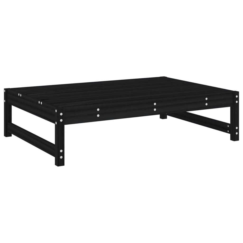 vidaXL Set Salotto da Giardino 2 pz Nero in Legno Massello di Pino