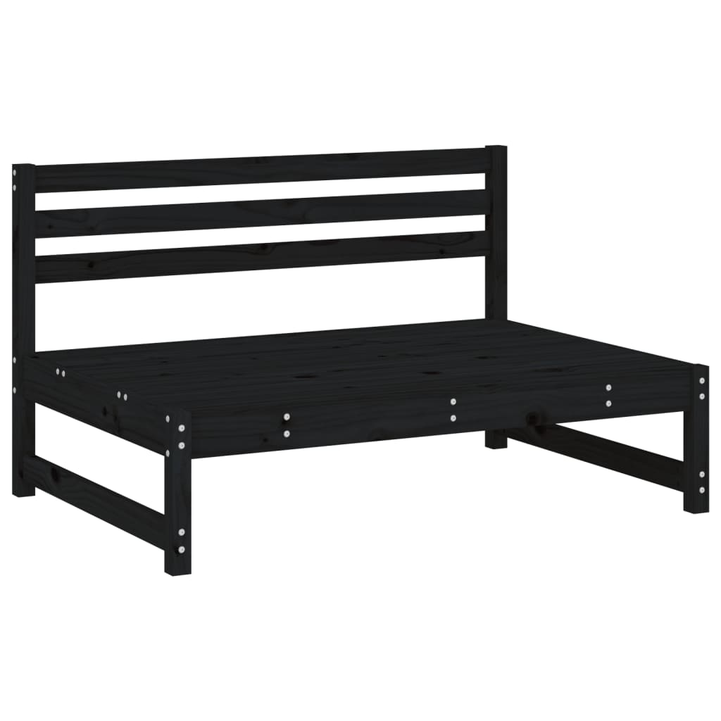 vidaXL Set Salotto da Giardino 4 pz Nero in Legno Massello di Pino