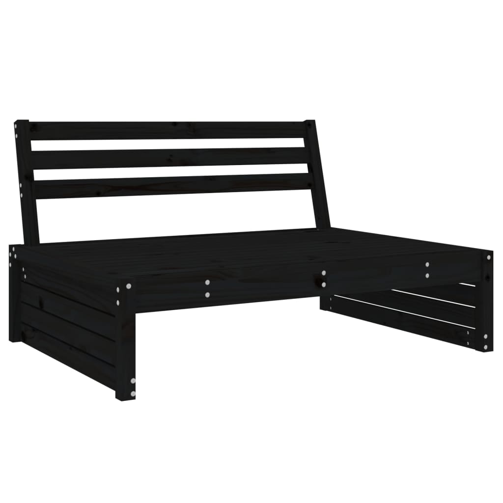 vidaXL Set Salotto da Giardino 4 pz Nero in Legno Massello di Pino