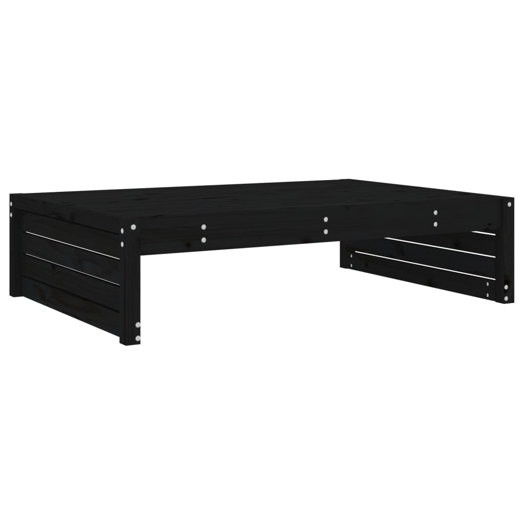 vidaXL Set Salotto da Giardino 4 pz Nero in Legno Massello di Pino