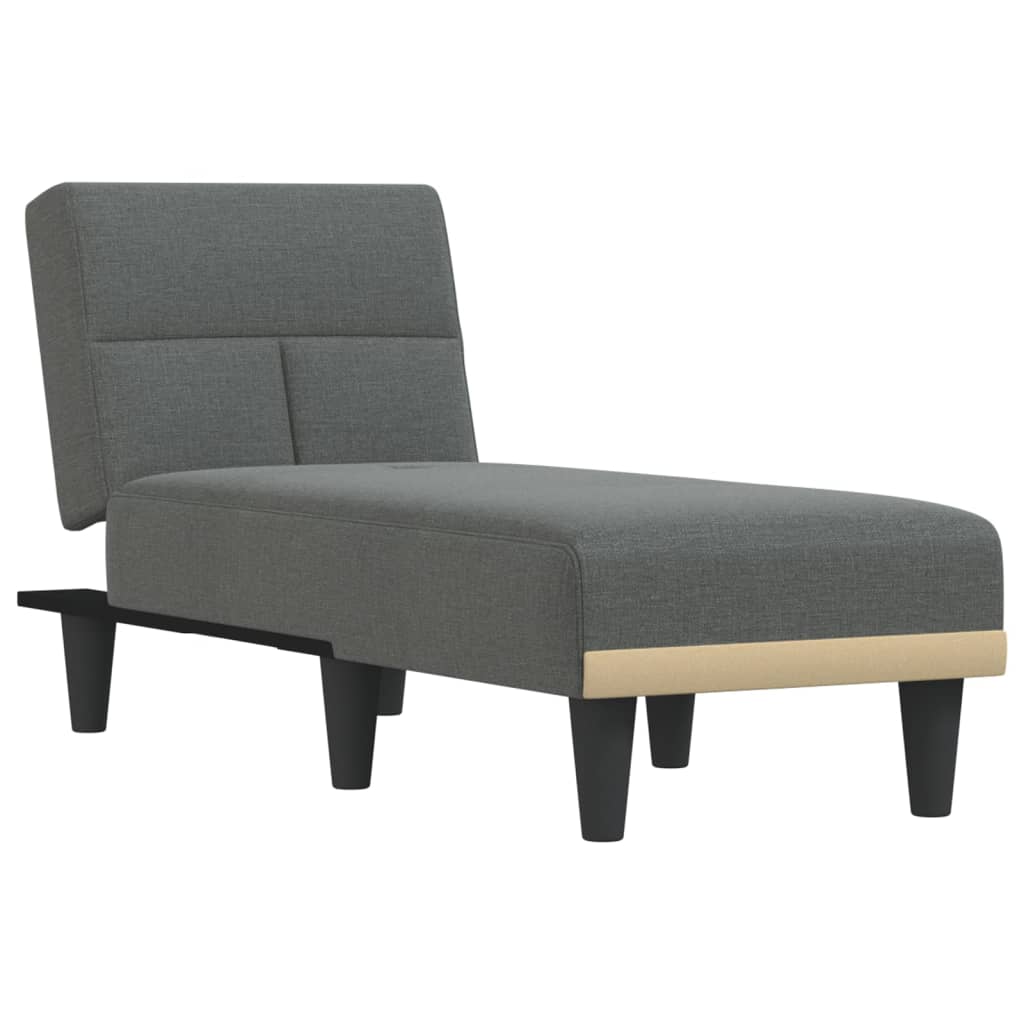 vidaXL Chaise Longue in Tessuto Grigio Scuro