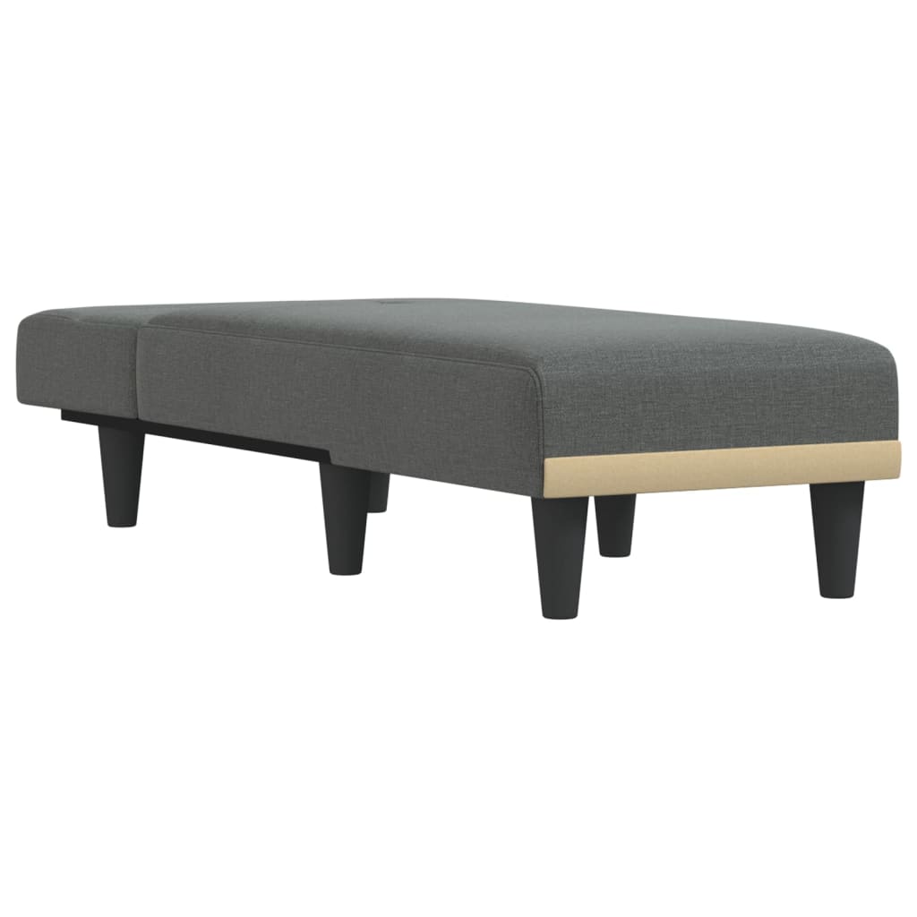 vidaXL Chaise Longue in Tessuto Grigio Scuro