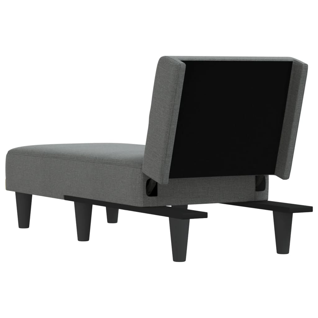 vidaXL Chaise Longue in Tessuto Grigio Scuro