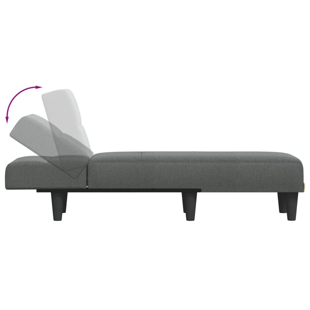 vidaXL Chaise Longue in Tessuto Grigio Scuro