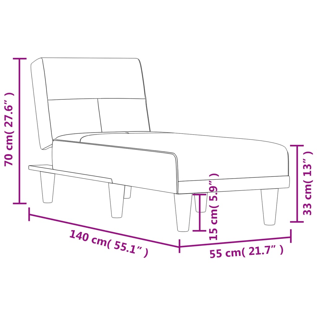 vidaXL Chaise Longue in Tessuto Grigio Scuro