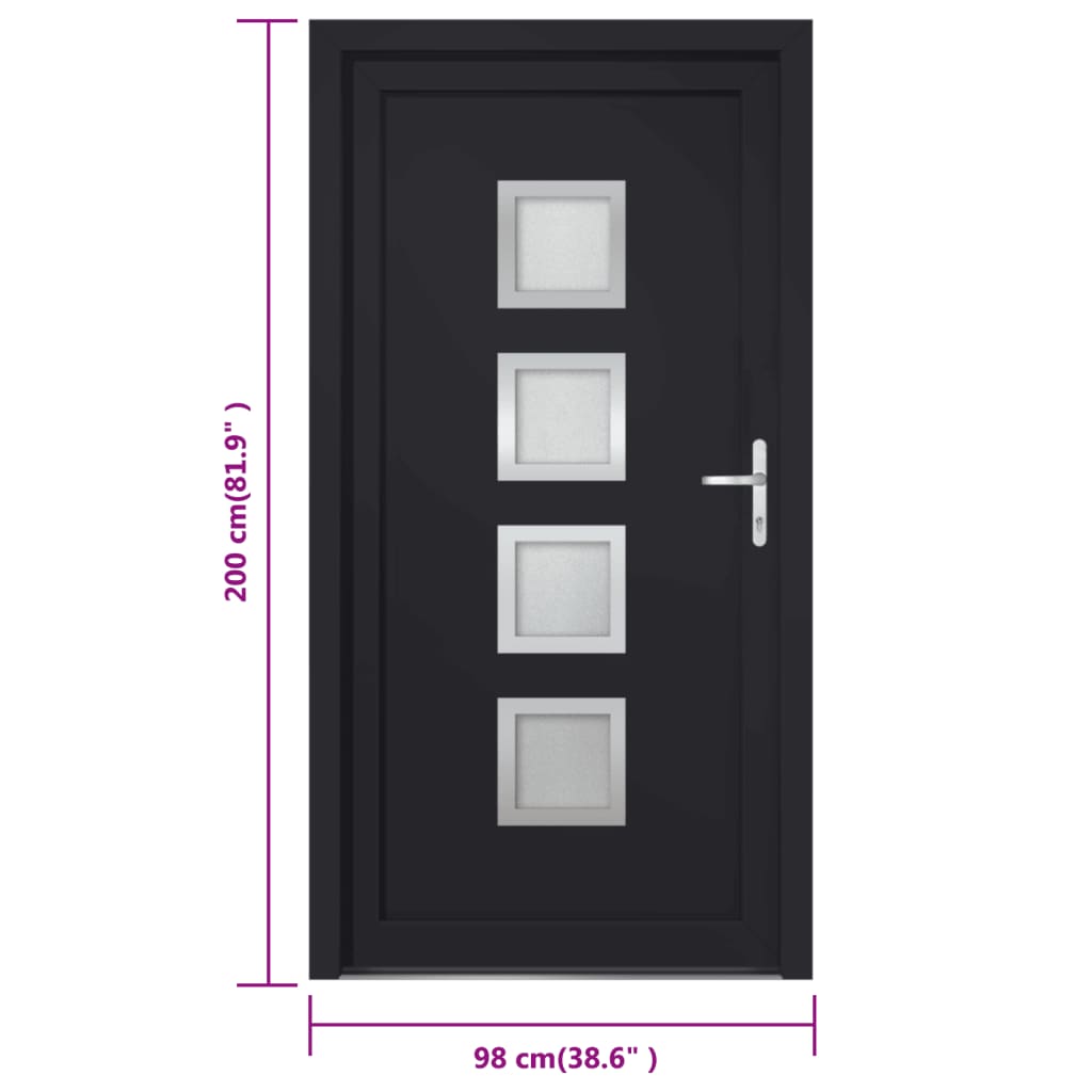vidaXL Porta Ingresso Antracite 98x200 cm in PVC