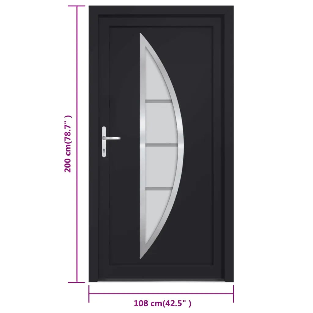 vidaXL Porta Ingresso Antracite 108x200 cm in PVC VIDAXL