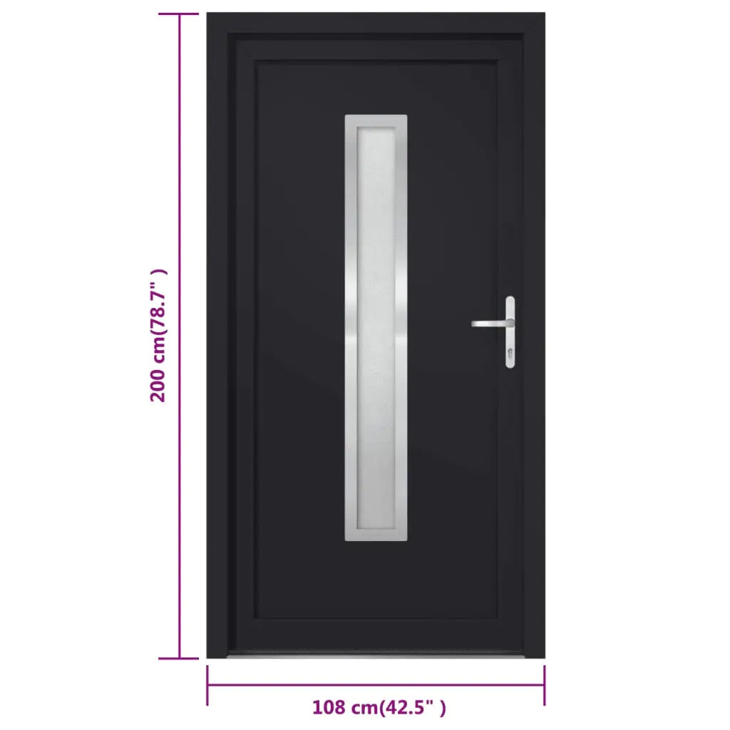 vidaXL Porta Ingresso Antracite 108x200 cm in PVC VIDAXL