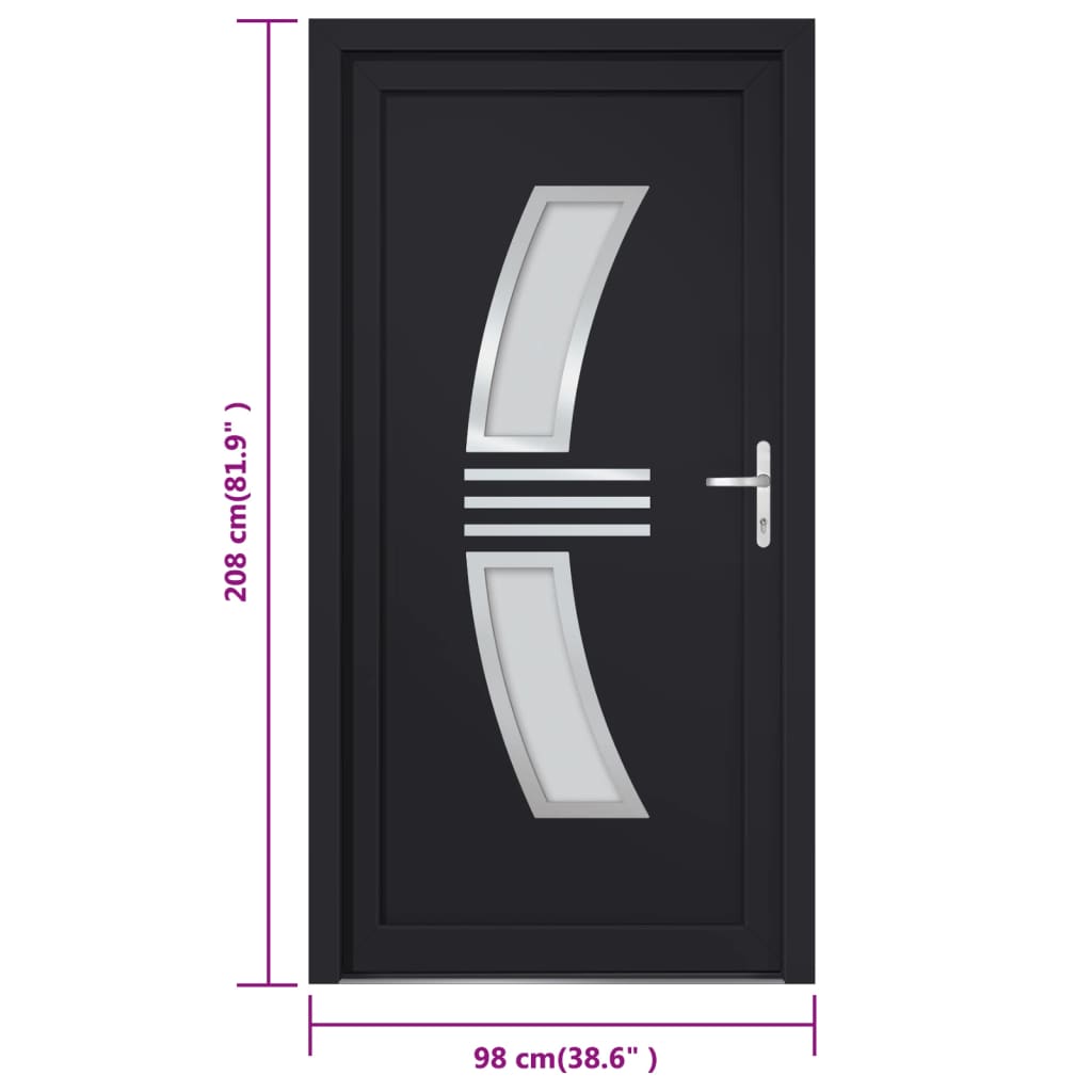vidaXL Porta Ingresso Antracite 98x208 cm in PVC