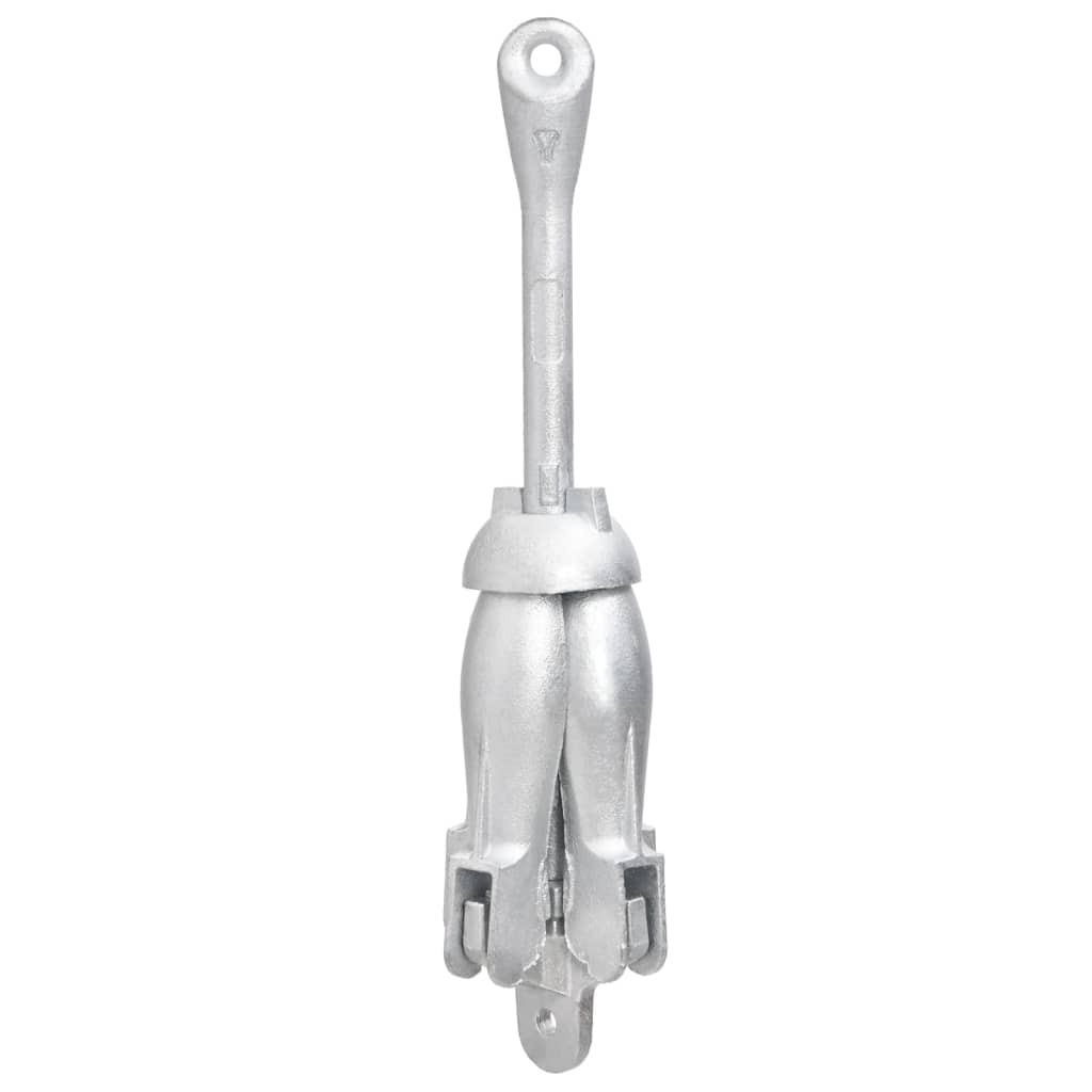 vidaXL Ancora Pieghevole con Corda Argento 4 kg Ghisa Zincata a Caldo