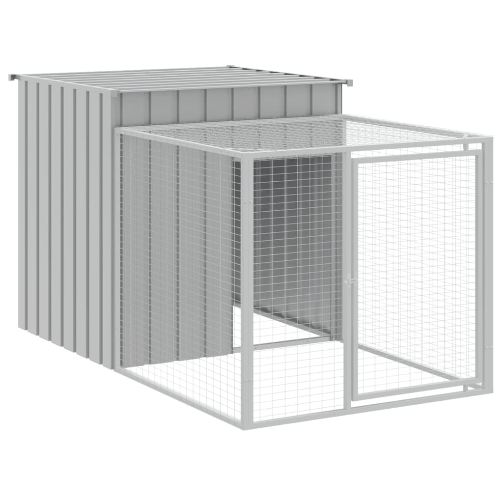 vidaXL Pollaio Area Corsa Grigio Chiaro 110x201x110 cm Acciaio Zincato
