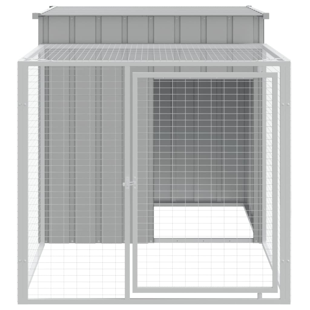vidaXL Pollaio Area Corsa Grigio Chiaro 110x201x110 cm Acciaio Zincato
