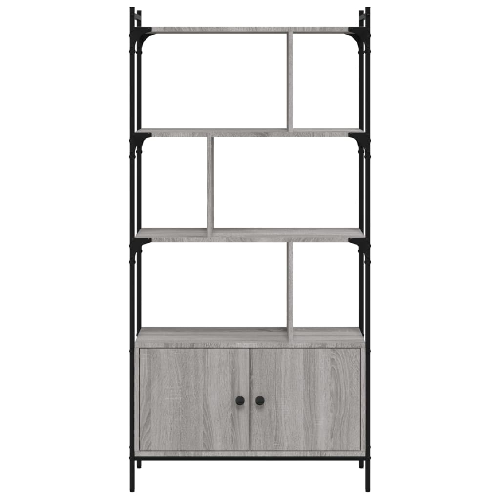 vidaXL Libreria Ante Grigio Sonoma 76,5x30x154,5 cm Legno Multistrato