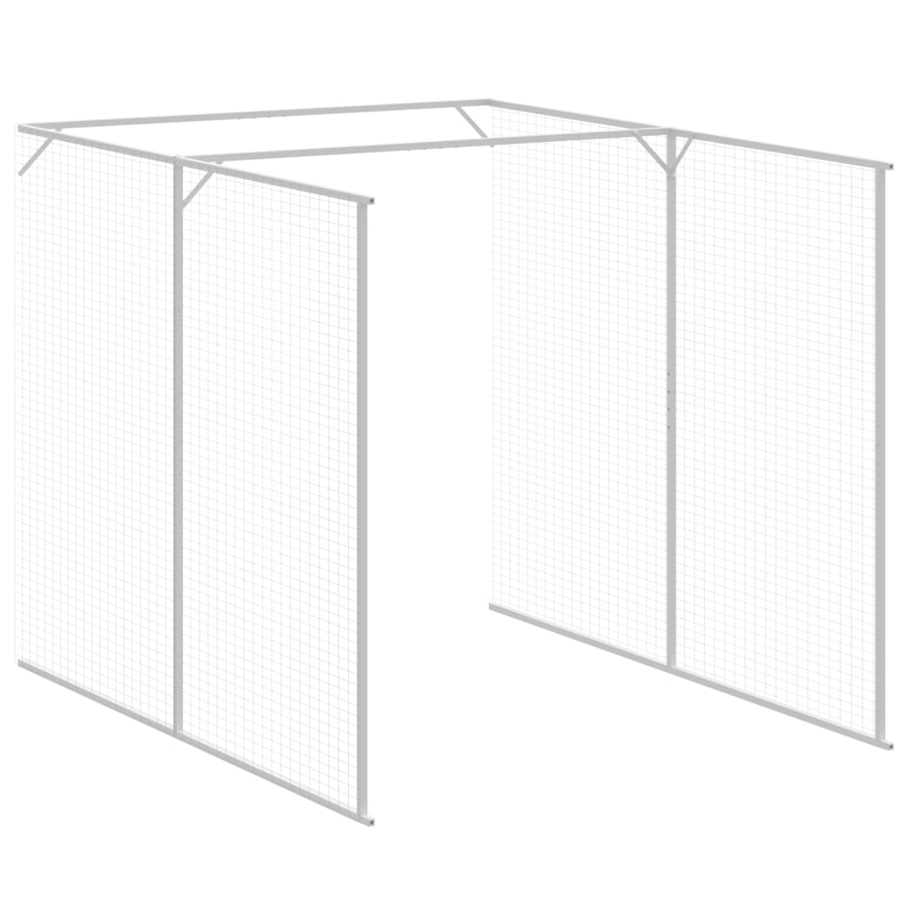 vidaXL Casetta Cani con Corsa Antracite 165x455x181 cm Acciaio Zincato