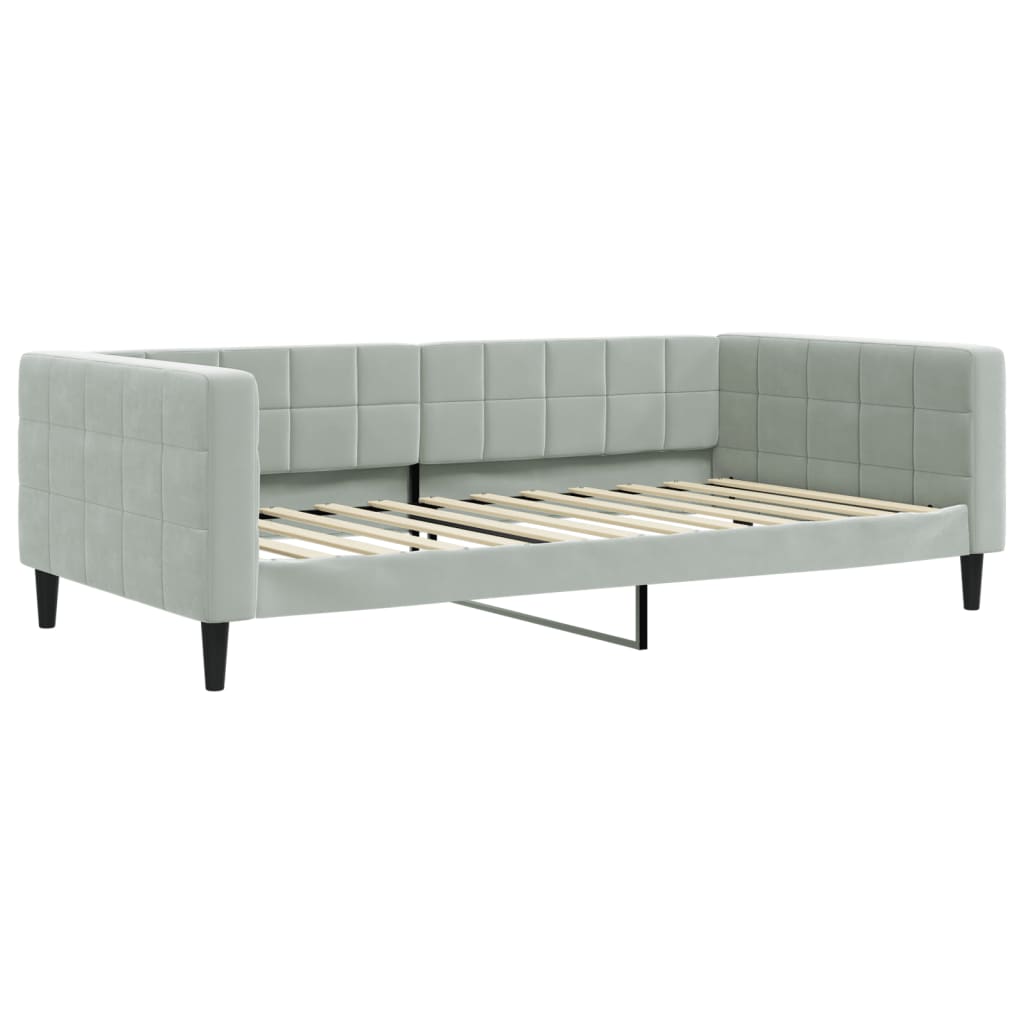 vidaXL Letto da Giorno Grigio Chiaro 100x200 cm in Velluto