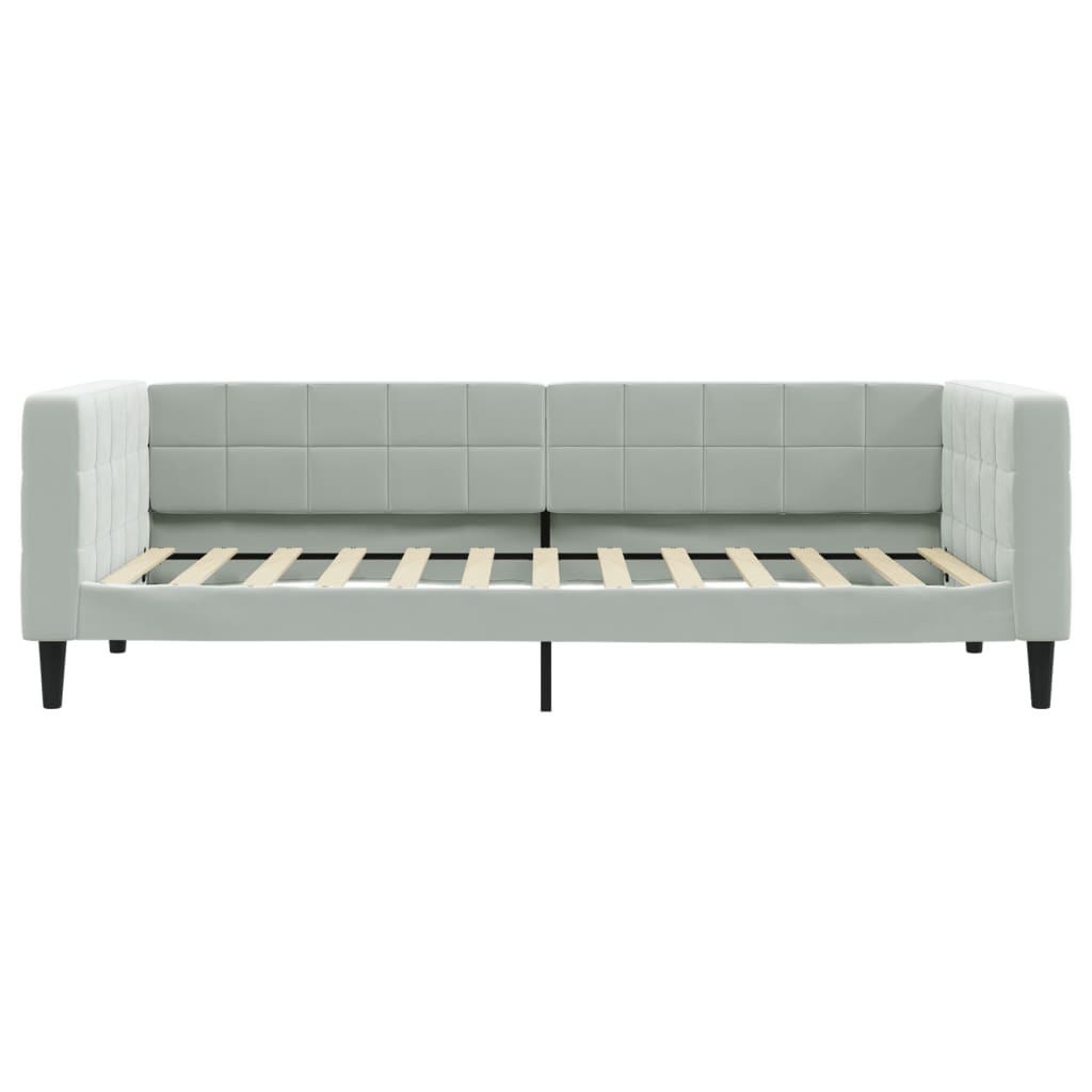 vidaXL Letto da Giorno Grigio Chiaro 100x200 cm in Velluto