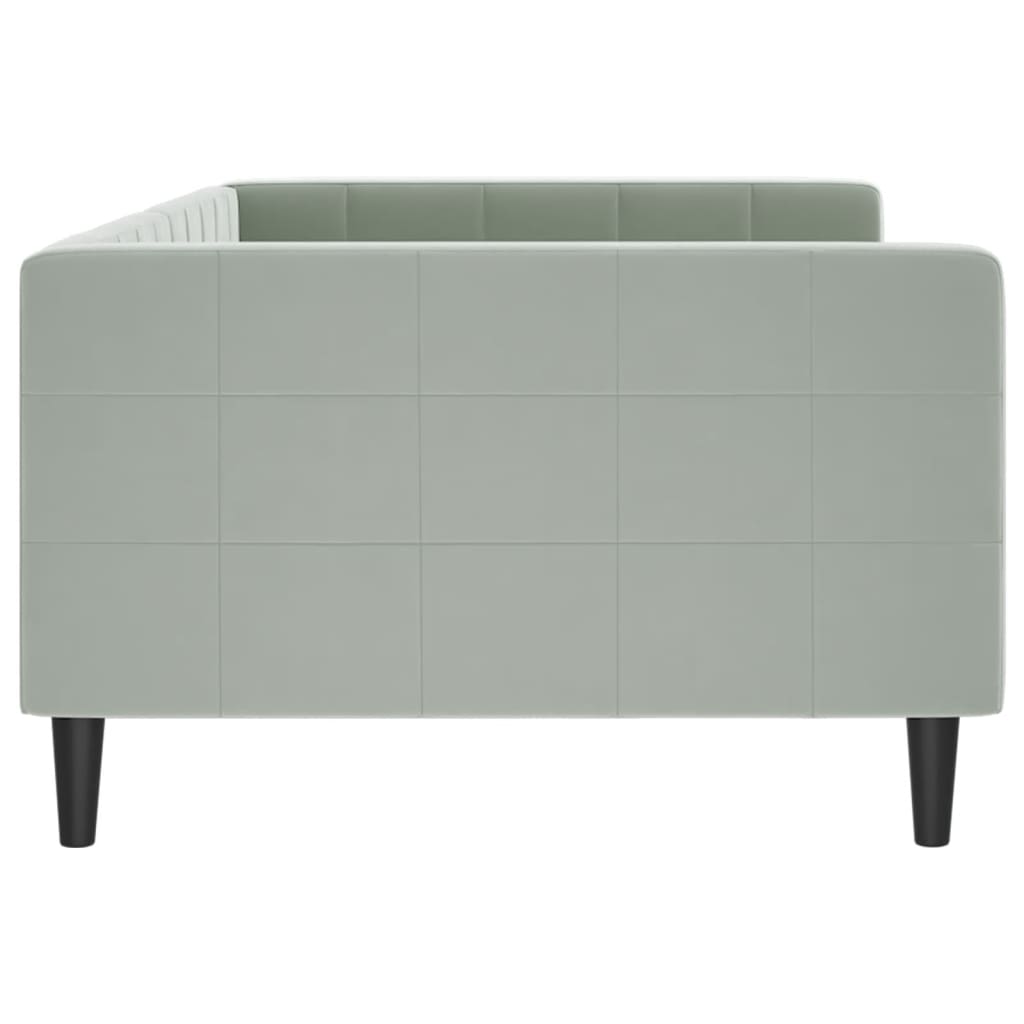 vidaXL Letto da Giorno Grigio Chiaro 100x200 cm in Velluto