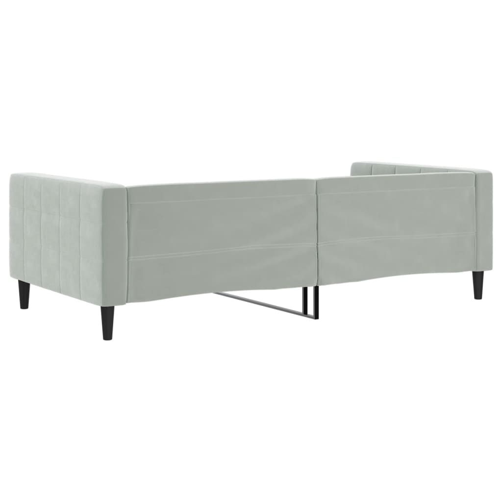 vidaXL Letto da Giorno Grigio Chiaro 100x200 cm in Velluto
