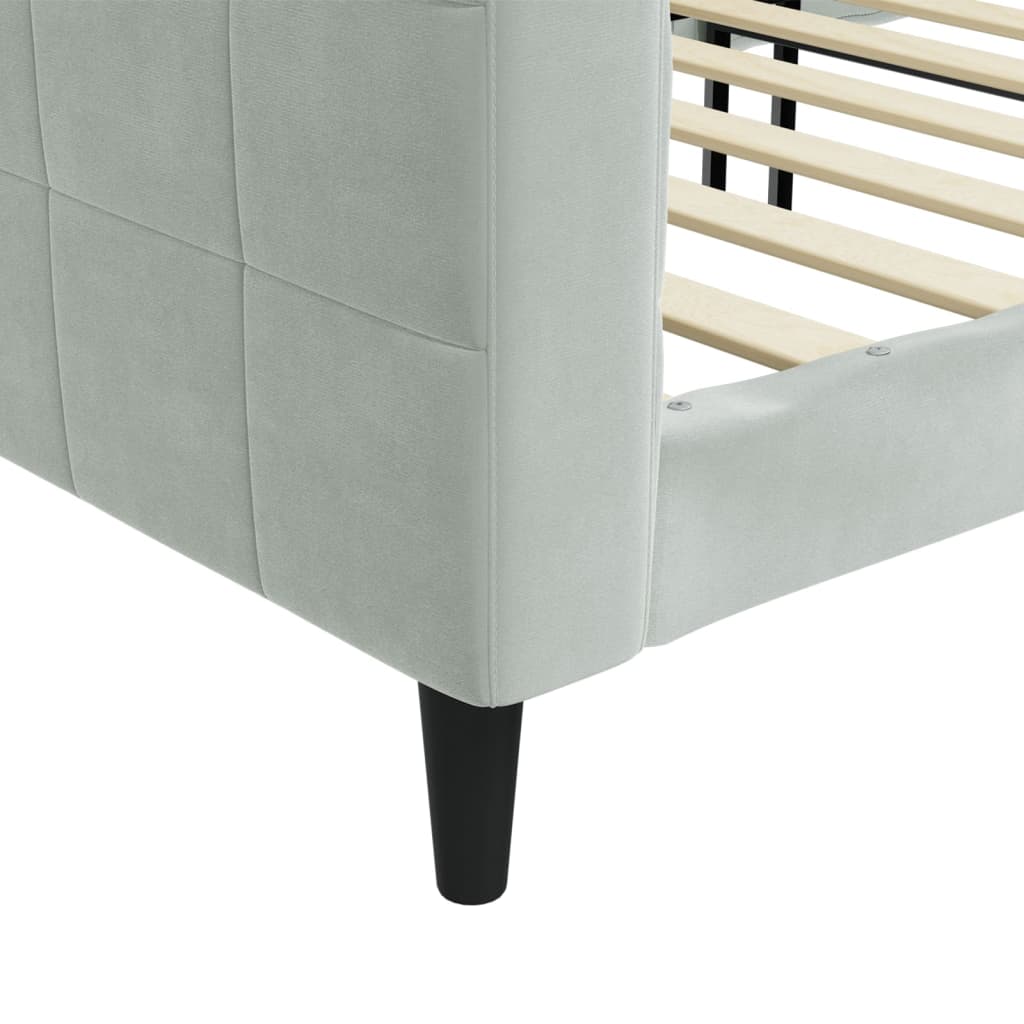 vidaXL Letto da Giorno Grigio Chiaro 100x200 cm in Velluto
