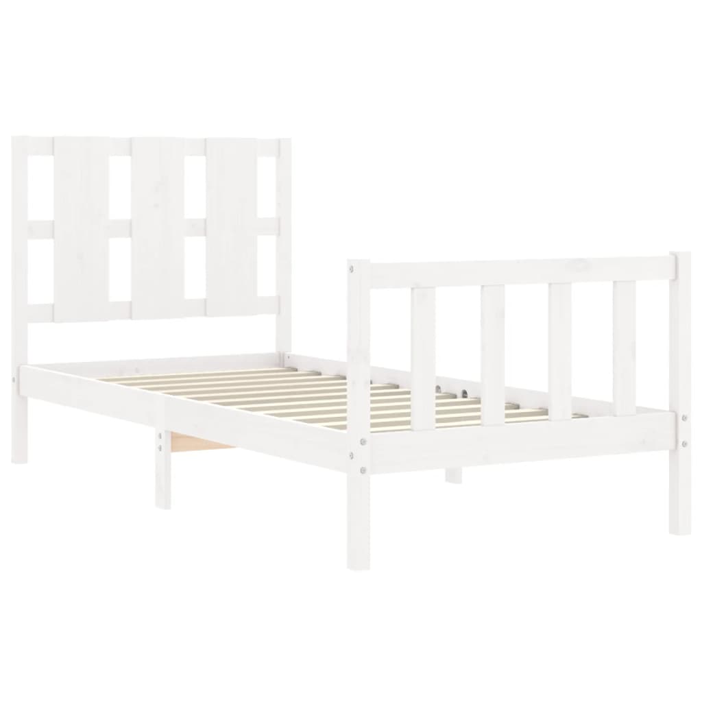 vidaXL Giroletto senza Materasso Bianco 100x200 cm Legno Massello Pino