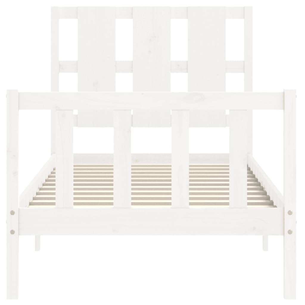 vidaXL Giroletto senza Materasso Bianco 100x200 cm Legno Massello Pino