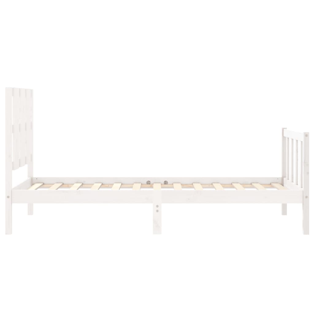 vidaXL Giroletto senza Materasso Bianco 100x200 cm Legno Massello Pino