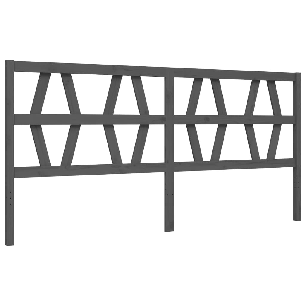 vidaXL Giroletto con Testiera Grigio 200x200 cm in Legno Massello