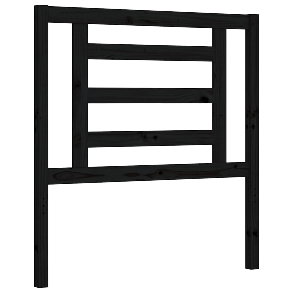 vidaXL Giroletto con Testiera Nero 100x200 cm in Legno Massello