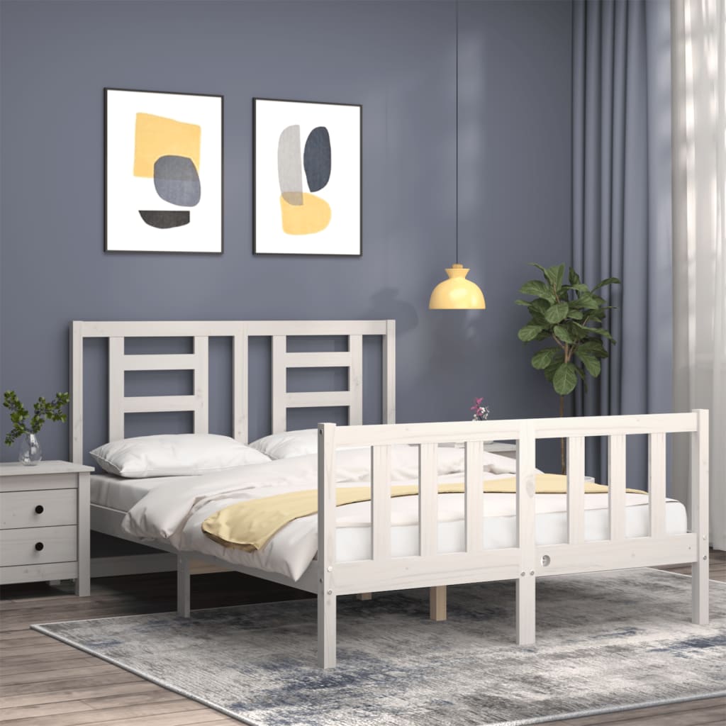 vidaXL Giroletto senza Materasso Bianco 120x200 cm Legno Massello Pino