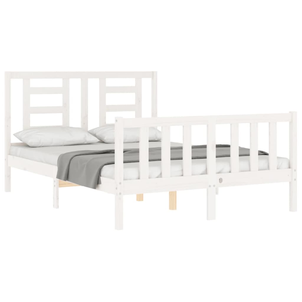 vidaXL Giroletto senza Materasso Bianco 120x200 cm Legno Massello Pino