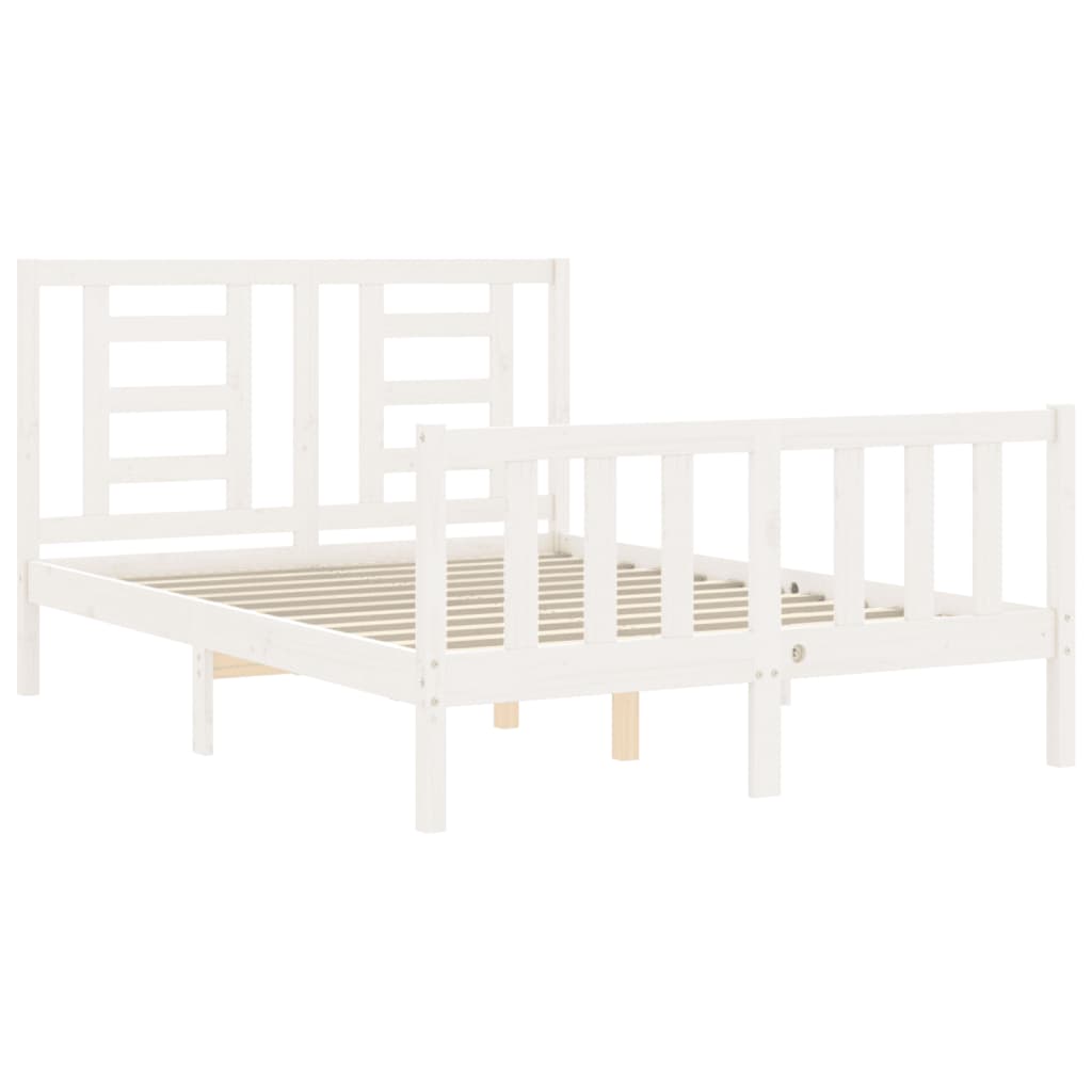 vidaXL Giroletto senza Materasso Bianco 120x200 cm Legno Massello Pino