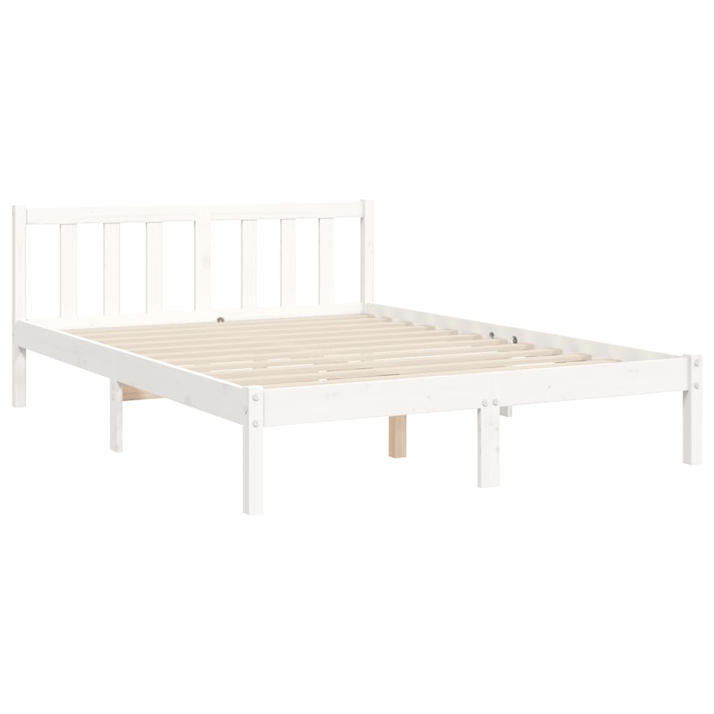 vidaXL Giroletto senza Materasso Bianco 120x200 cm Legno Massello Pino