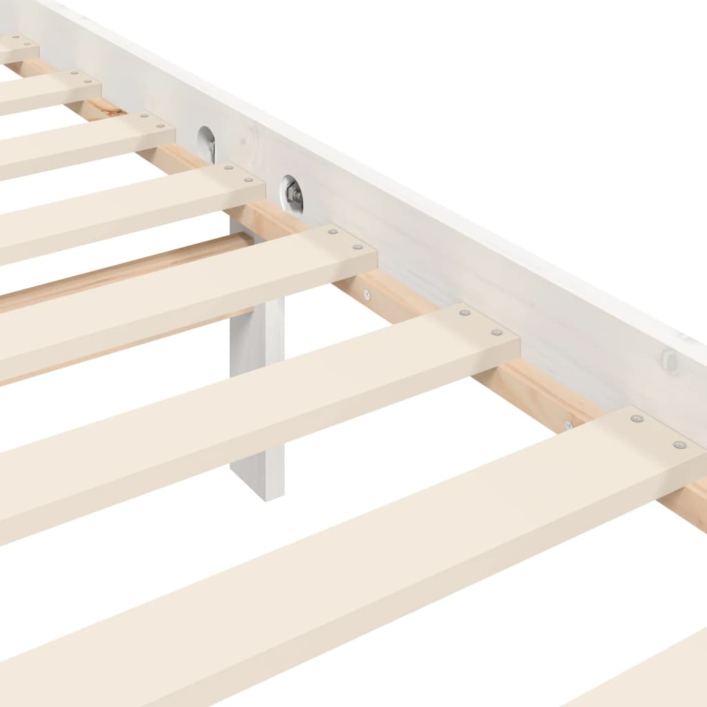 vidaXL Giroletto senza Materasso Bianco 120x200 cm Legno Massello Pino