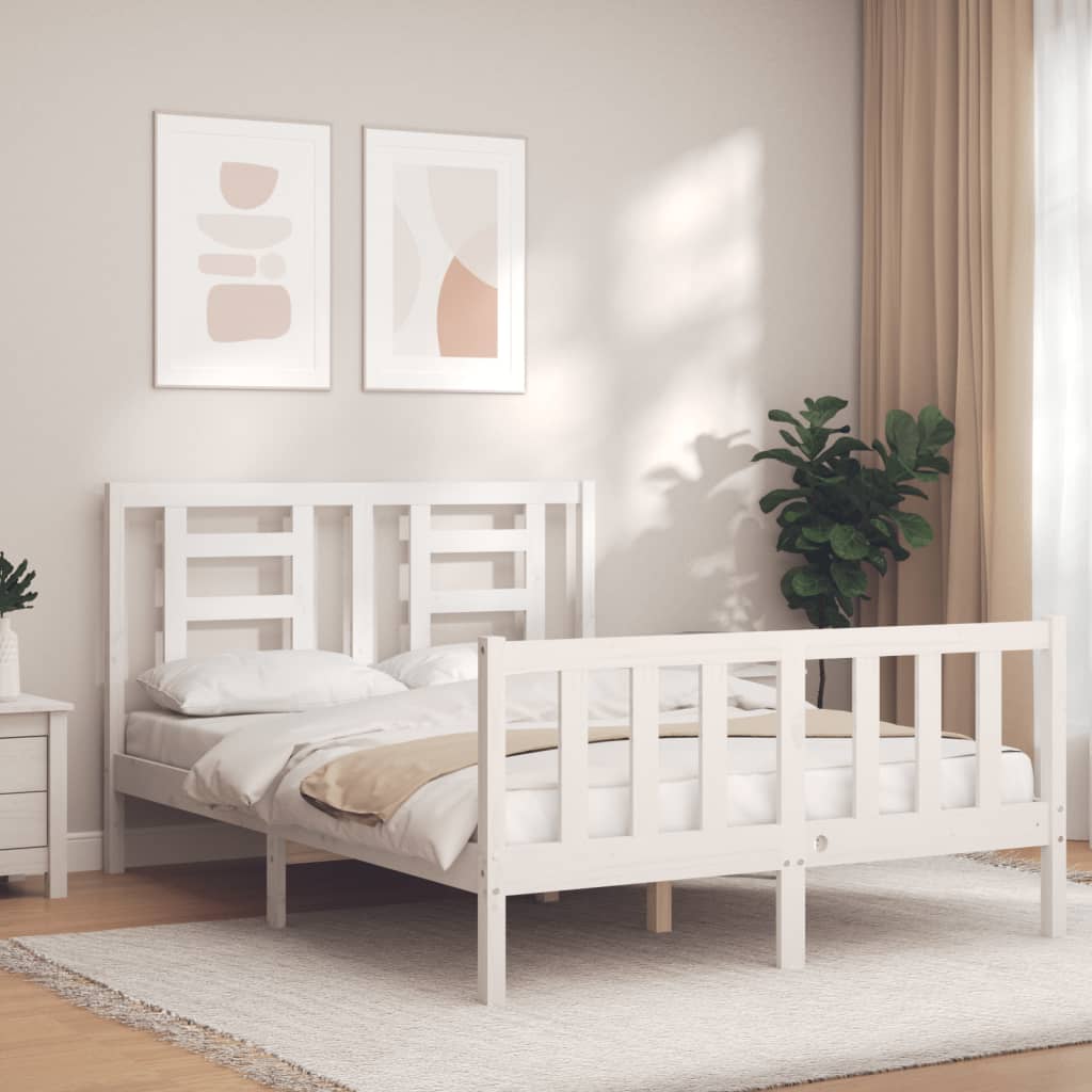 vidaXL Giroletto senza Materasso Bianco 120x200 cm Legno Massello Pino