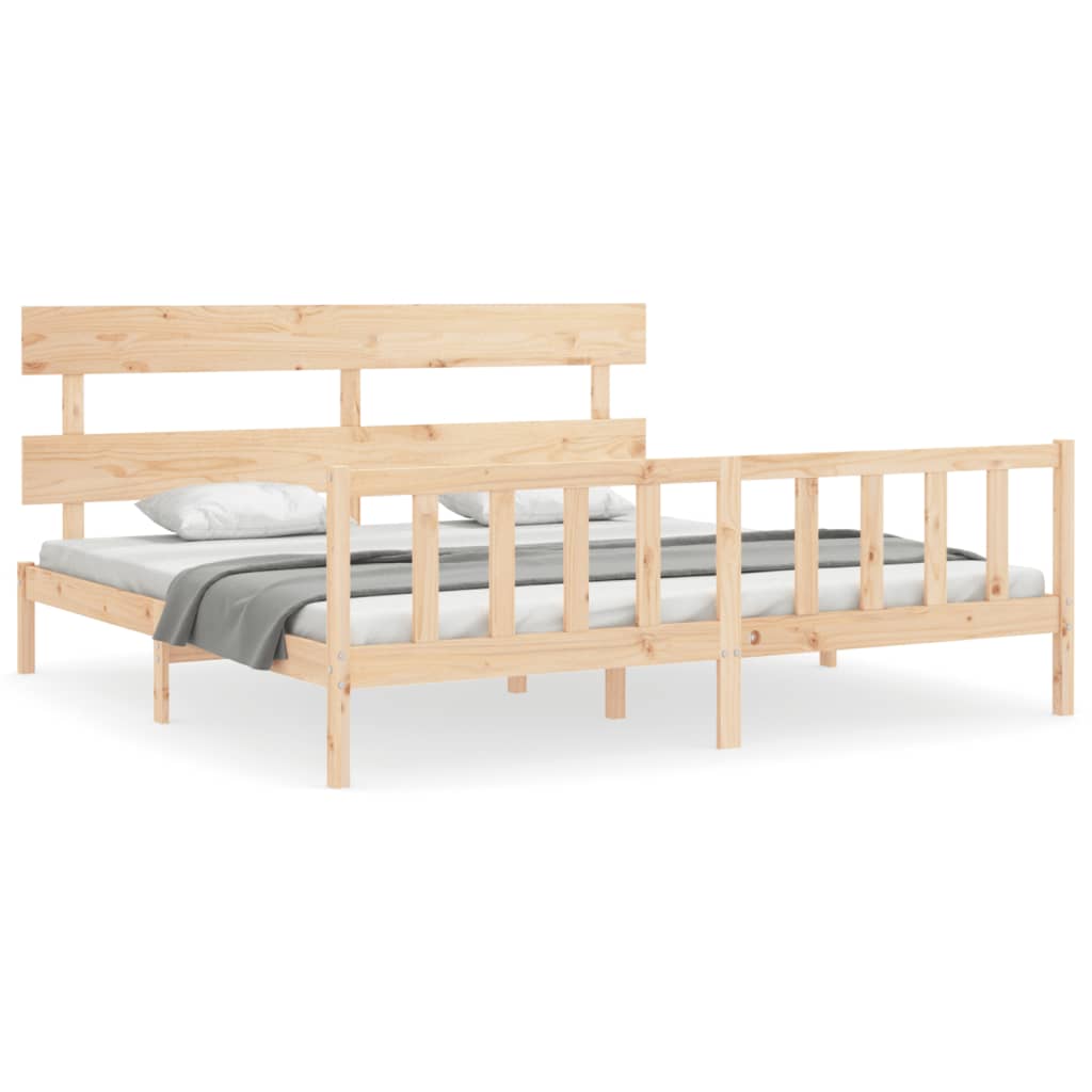 vidaXL Giroletto senza Materasso 200x200 cm in Legno Massello di Pino