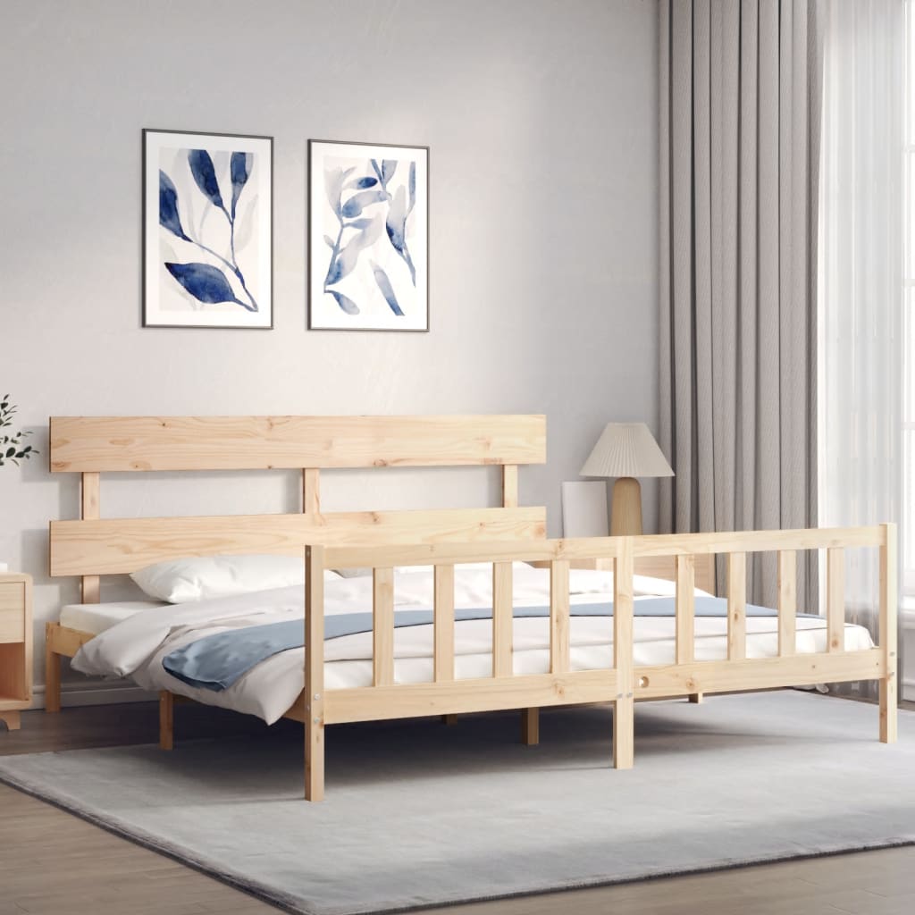 vidaXL Giroletto senza Materasso 200x200 cm in Legno Massello di Pino