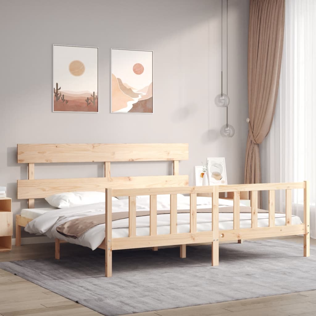 vidaXL Giroletto senza Materasso 200x200 cm in Legno Massello di Pino