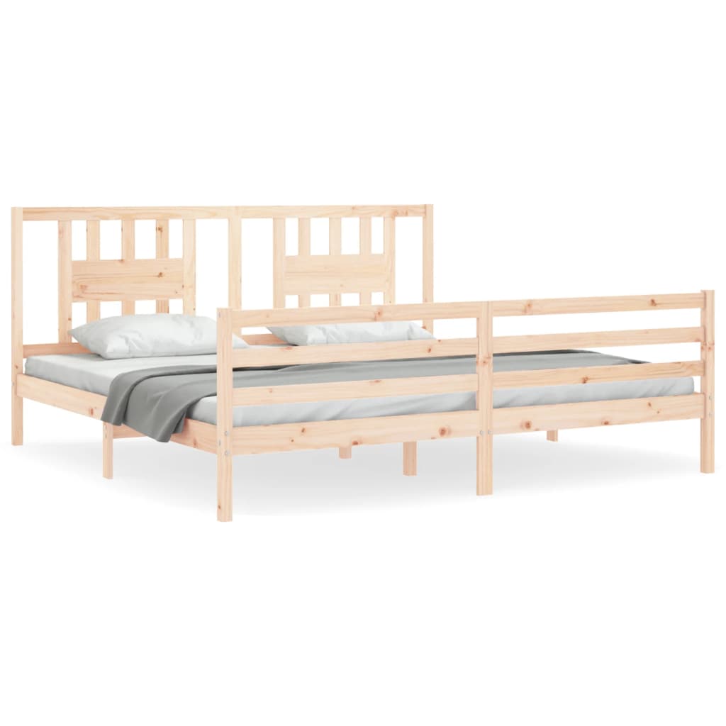 vidaXL Giroletto con Testiera 200x200 cm in Legno Massello