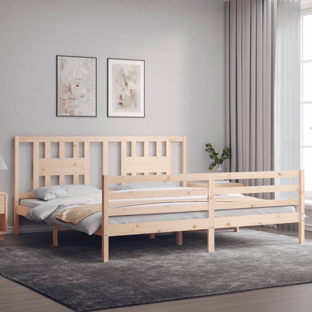 vidaXL Giroletto con Testiera 200x200 cm in Legno Massello