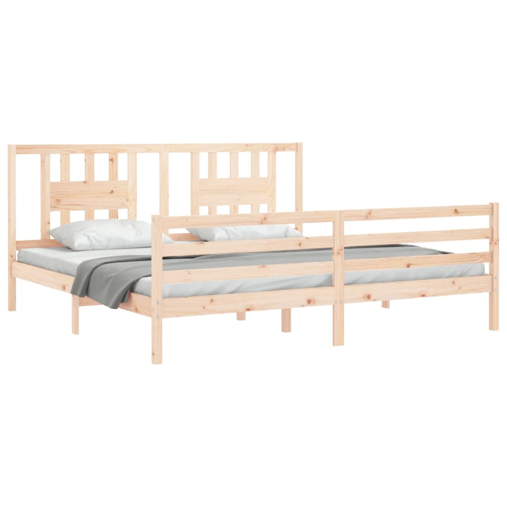vidaXL Giroletto con Testiera 200x200 cm in Legno Massello