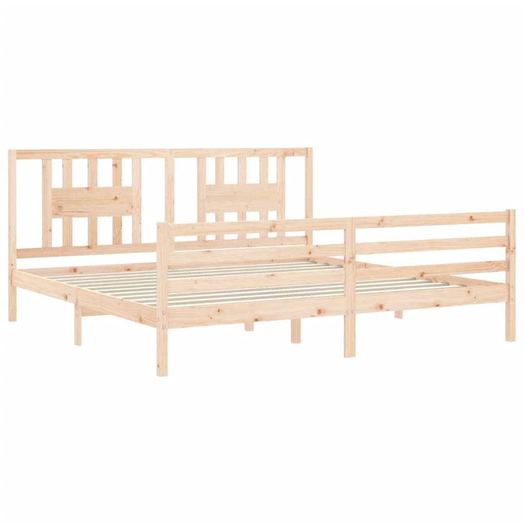 vidaXL Giroletto con Testiera 200x200 cm in Legno Massello