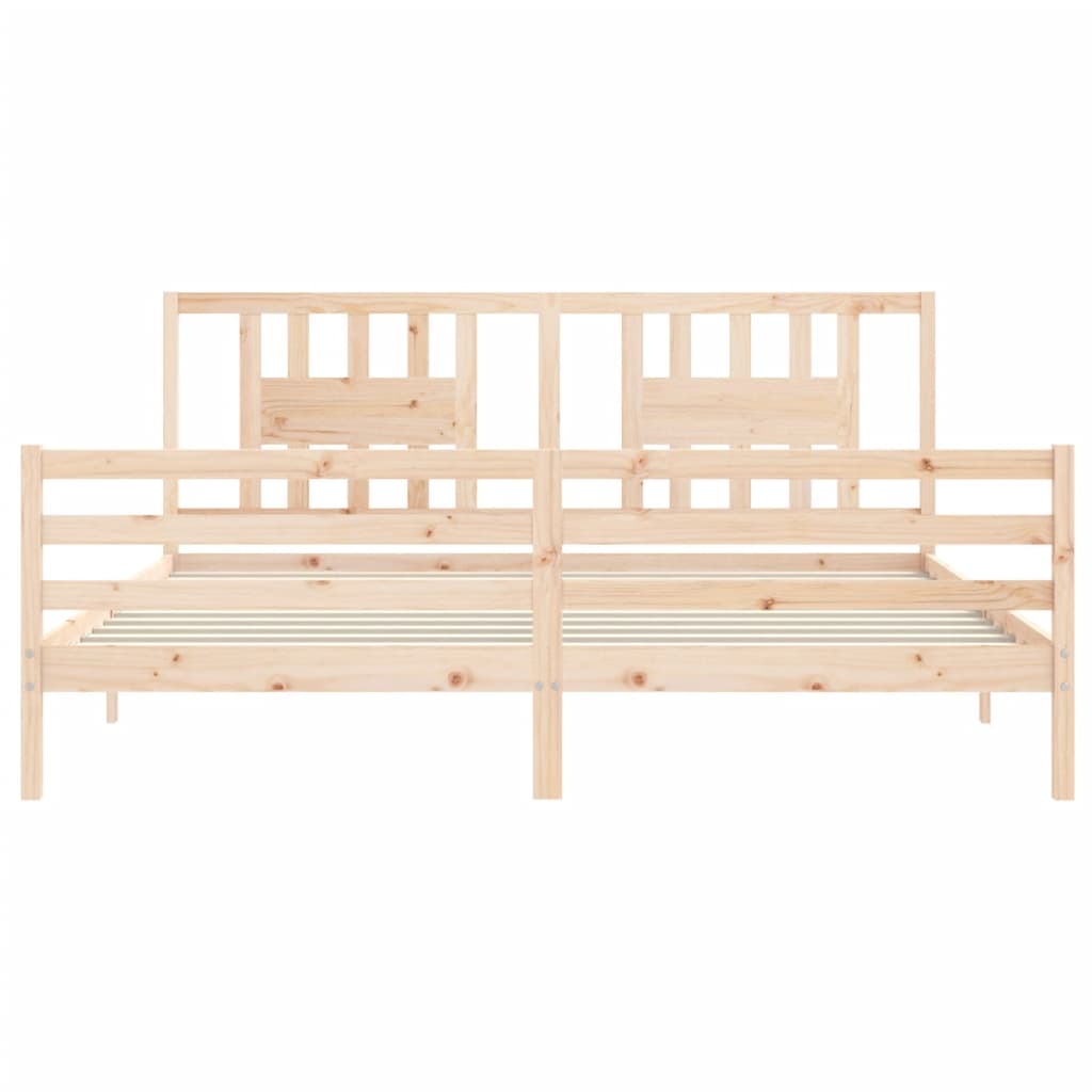 vidaXL Giroletto con Testiera 200x200 cm in Legno Massello