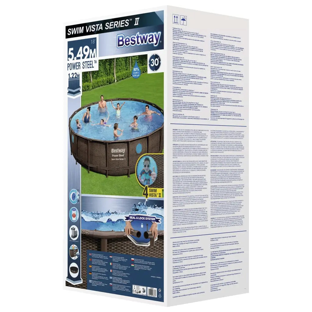 Bestway Set Piscina Power Steel 488x122 cm BESTWAY