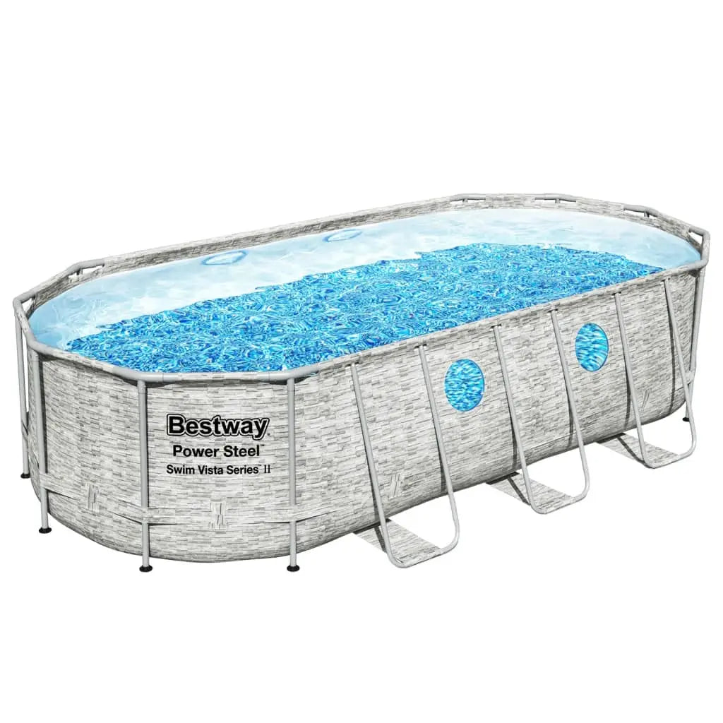 Bestway Set Piscina Power Steel Swim Vista Series 549x274x122 cm BESTWAY